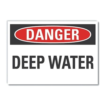 Danger, Deep Water, 14 in W x 10 in H, Horizontal Rectangle, Non-PVC Polymer, LCU4-0335-ED_14x10 MPN:LCU4-0335-ED_14x10