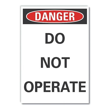 Danger Sign, 14 in Height, 10 in Width, Non-PVC Polymer, Vertical Rectangle, English MPN:LCU4-0367-ED_10x14
