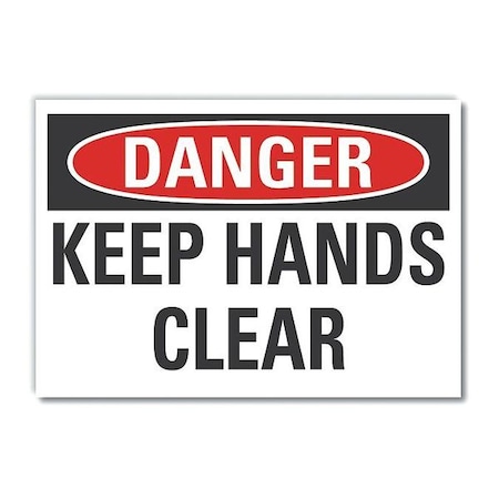 Danger Sign, 10 in Height, 14 in Width, Non-PVC Polymer, Horizontal Rectangle, English MPN:LCU4-0384-ED_14x10