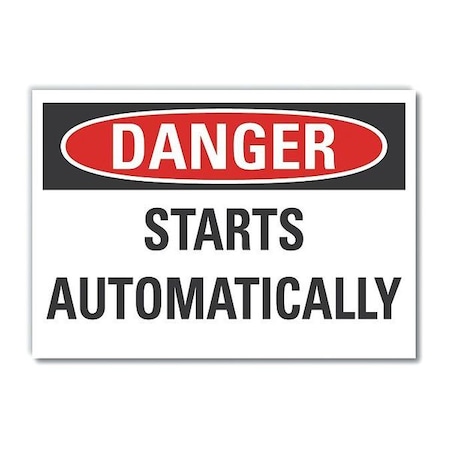 Danger Sign, 7 in Height, 10 in Width, Non-PVC Polymer, Vertical Rectangle, English MPN:LCU4-0437-ED_10x7