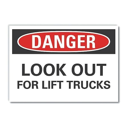 Danger Sign, 7 in H, 10 in W, Non-PVC Polymer, Vertical Rectangle, English, LCU4-0476-ED_10x7 MPN:LCU4-0476-ED_10x7