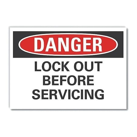 Danger Sign, 10 in Height, 14 in Width, Non-PVC Polymer, Horizontal Rectangle, English MPN:LCU4-0489-ED_14x10