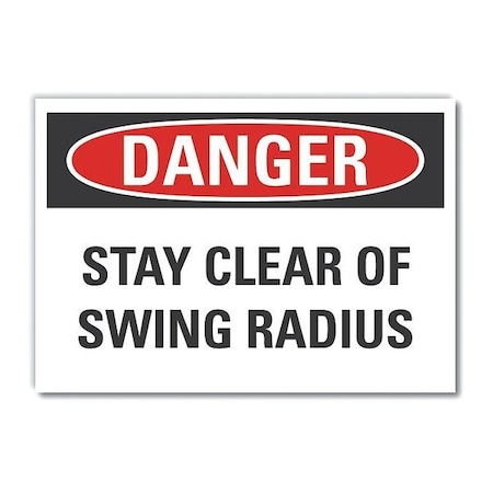 Danger Sign, 10 in Height, 14 in Width, Non-PVC Polymer, Horizontal Rectangle, English MPN:LCU4-0493-ED_14x10