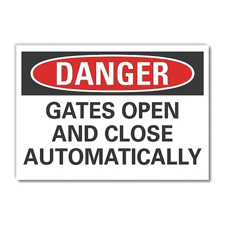 Danger Sign, 10 in H, 14 in W, Non-PVC Polymer, Horizontal Rectangle, English, LCU4-0535-ED_14x10 MPN:LCU4-0535-ED_14x10