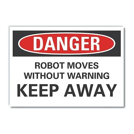 Danger Sign, 10 in Height, 14 in Width, Non-PVC Polymer, Horizontal Rectangle, English MPN:LCU4-0558-ED_14x10