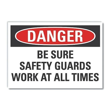 Danger Sign, 10 in Height, 14 in Width, Non-PVC Polymer, Horizontal Rectangle, English MPN:LCU4-0574-ED_14x10