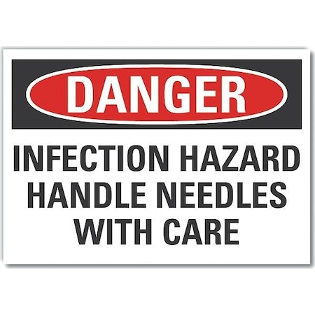 Danger Sign, 10 in H, 14 in W, Non-PVC Polymer, Horizontal Rectangle, English, LCU4-0591-ED_14x10 MPN:LCU4-0591-ED_14x10