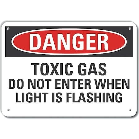 Aluminum Toxic Materials Danger Sign, 7 in H, 10 in W, Vertical Rectangle, LCU4-0619-NA_10X7 MPN:LCU4-0619-NA_10X7