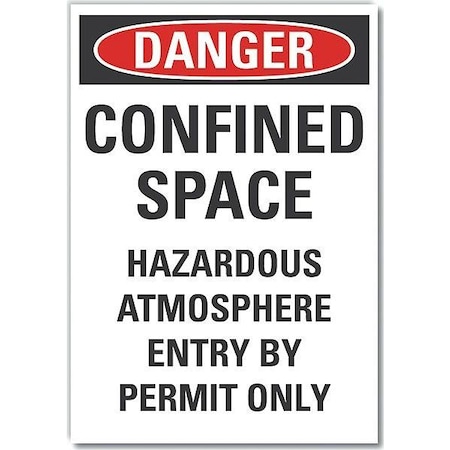 Danger Sign, 14 in H x 10 in W, Non-PVC Polymer, Vertical Rectangle MPN:LCU4-0664-ED_10x14