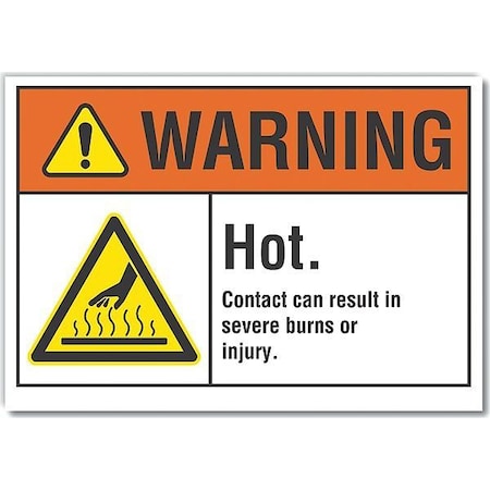 Warning Sign, 10 in H, 14 in W, Non-PVC Polymer, Horizontal Rectangle, English, LCU6-0001-ED_14x10 MPN:LCU6-0001-ED_14x10