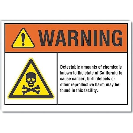 Warning Sign, 10 in H, 14 in W, Non-PVC Polymer, Horizontal Rectangle, English, LCU6-0002-ED_14x10 MPN:LCU6-0002-ED_14x10
