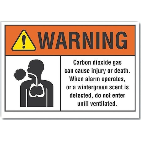Warning Sign, 10 in H, 14 in W, Non-PVC Polymer, Horizontal Rectangle, English, LCU6-0016-ED_14x10 MPN:LCU6-0016-ED_14x10