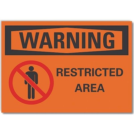 Warning Sign, 10 in H, 14 in W, Non-PVC Polymer, Horizontal Rectangle, English, LCU6-0043-ED_14x10 MPN:LCU6-0043-ED_14x10