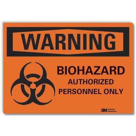 Warning Sign, 10 in H, 14 in W, Non-PVC Polymer, Horizontal Rectangle, English, LCU6-0045-ED_14x10 MPN:LCU6-0045-ED_14x10