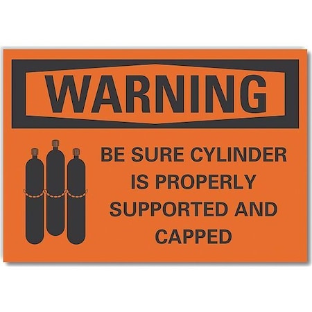 Warning Sign, 7 in H, 10 in W, Non-PVC Polymer, Vertical Rectangle, English, LCU6-0050-ED_10x7 MPN:LCU6-0050-ED_10x7