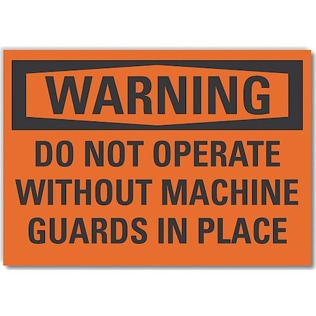 Warning Sign, 7 in Height, 10 in Width, Non-PVC Polymer, Vertical Rectangle, English MPN:LCU6-0148-ED_10x7