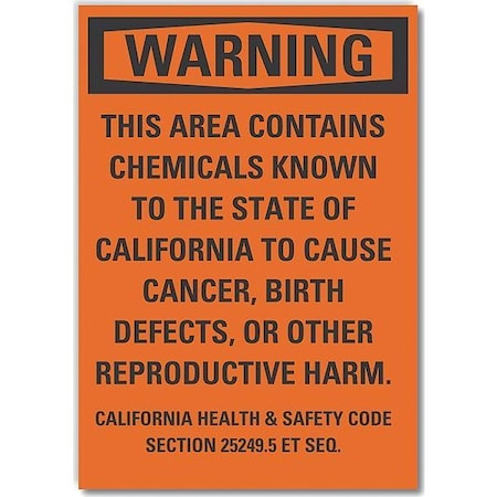 Warning Sign, 14 in H, 10 in W, Non-PVC Polymer, Vertical Rectangle, English, LCU6-0166-ED_10x14 MPN:LCU6-0166-ED_10x14