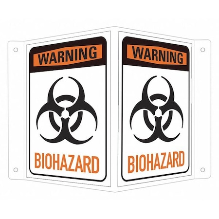 Safety Sign, 6 in H, 7 1/2 in W, V-Shape Projection, English, LCVB-0001-NA_4x6 MPN:LCVB-0001-NA_4x6