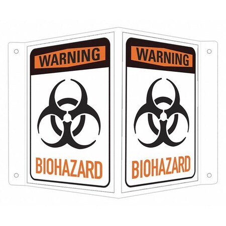 Warning Sign, 6 in H, 7 1/2 in W, V-Shape Projection, English, LCVB-0001-RA_4x6 MPN:LCVB-0001-RA_4x6