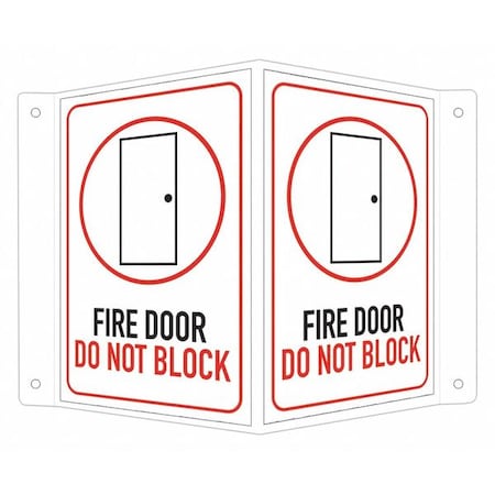 Safety Sign, 6 in Height, 7 1/2 in Width, Aluminum, V-Shape Projection, English MPN:LCVB-0006-RA_4x6