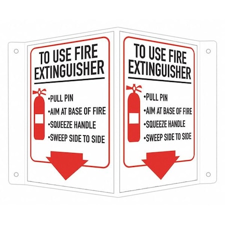 Safety Sign, 6 in Height, 7 1/2 in Width, Aluminum, V-Shape Projection, English MPN:LCVB-0010-RA_4x6