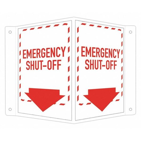 Emergency Shut-Off, 7 1/2 in W x 6 in H, V-Shape Projection, Aluminum, LCVB-0016-RA_4x6 MPN:LCVB-0016-RA_4x6