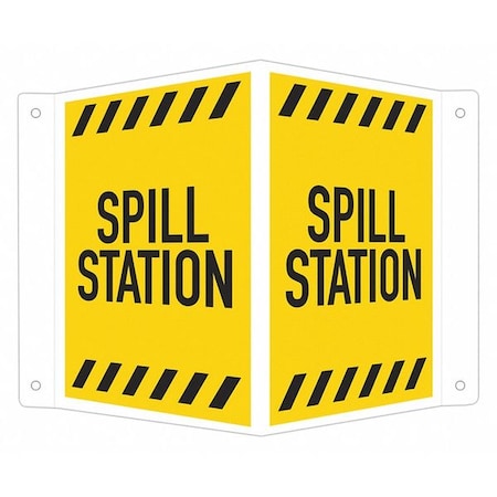 Spill Station, 7 1/2 in W x 6 in H, V-Shape Projection, Aluminum, LCVB-0032-RA_4x6 MPN:LCVB-0032-RA_4x6