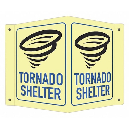 Tornado Shelter (w Sym), 7 1/2 in W x 6 in H, V-Shape Projection, Aluminum, LCVB-0033-GA_4x6 MPN:LCVB-0033-GA_4x6