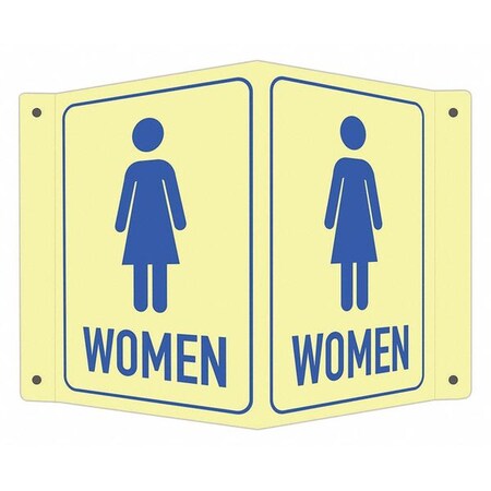 Women (w Sym), 7 1/2 in W x 6 in H, V-Shape Projection, Aluminum, LCVB-0038-GA_4x6 MPN:LCVB-0038-GA_4x6