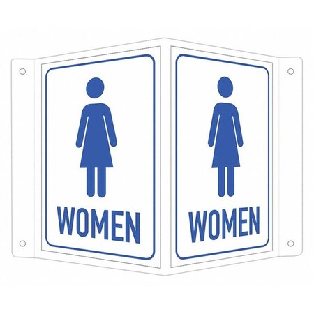 Women (w Sym), 7 1/2 in W x 6 in H, V-Shape Projection, Aluminum, LCVB-0038-RA_4x6 MPN:LCVB-0038-RA_4x6