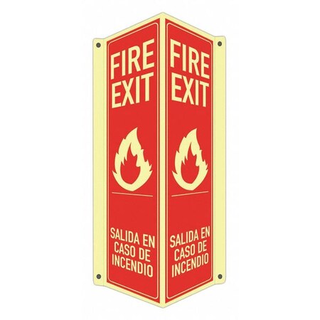 Safety Sign, 18 in Height, 8 in Width, Aluminum, V-Shape Projection, English MPN:LCVB-0042-GA_4x18