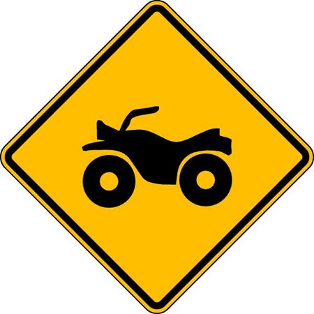 ATV Crossing Traffic Sign, 24 in Height, 24 in Width, Aluminum, Diamond, No Text MPN:LW11-15-24HA
