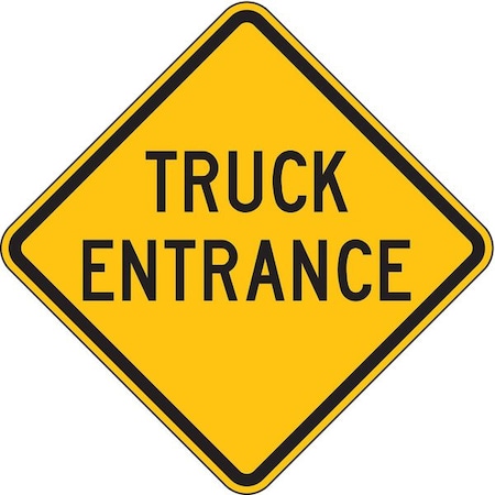 Truck Entrance Traffic Sign, 24 in H, 24 in W, Aluminum, Diamond, English, LW2-X12T-24DA MPN:LW2-X12T-24DA