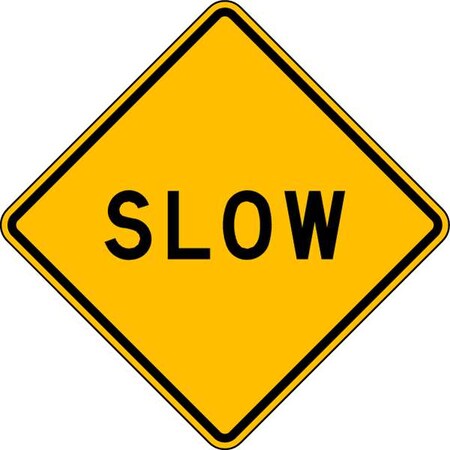 Slow Traffic Sign, 30 in Height, 30 in Width, Aluminum, Diamond, English MPN:LW8-12-30HA