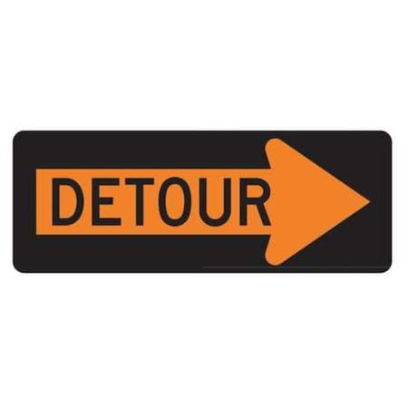 Detour Right Traffic Sign, 18 in Height, 48 in Width, Aluminum, Horizontal Rectangle, English MPN:M4-10R-48HA