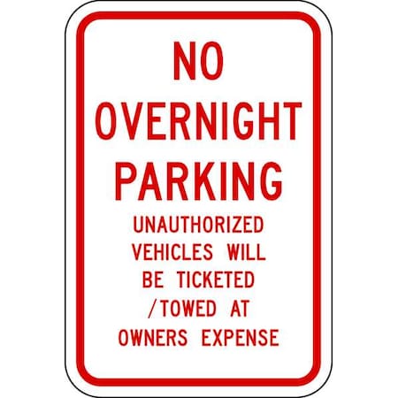 No Overnight Parking Sign, 18