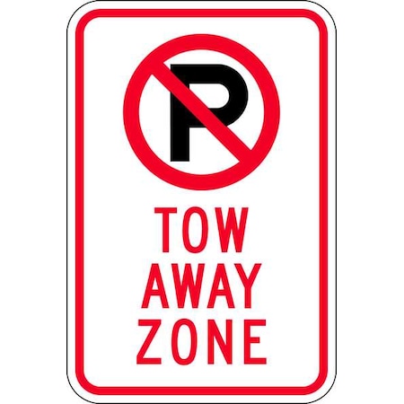 Tow Zone No Parking Sign, 18