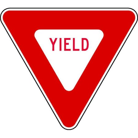 Yield Traffic Sign, 12 in Height, 12 in Width, Aluminum, Triangle, English MPN:R1-2-12HA