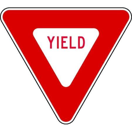 Yield Traffic Sign, 24 in H, 24 in W, Aluminum, Triangle, English, R1-2-24DA MPN:R1-2-24DA