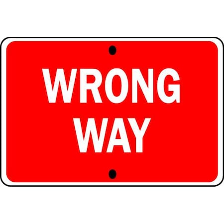 Wrong Way Traffic Sign, 24 in H, 36 in W, Aluminum, Horizontal Rectangle, English, R5-1A-36DA MPN:R5-1A-36DA