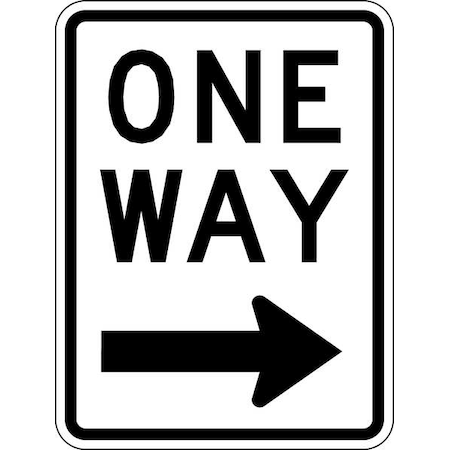 One Way Traffic Sign, 24 in H, 18 in W, Aluminum, Vertical Rectangle, English, R6-2R-18HA MPN:R6-2R-18HA
