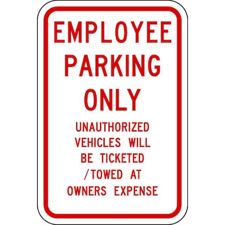 Employee Parking Sign, 18