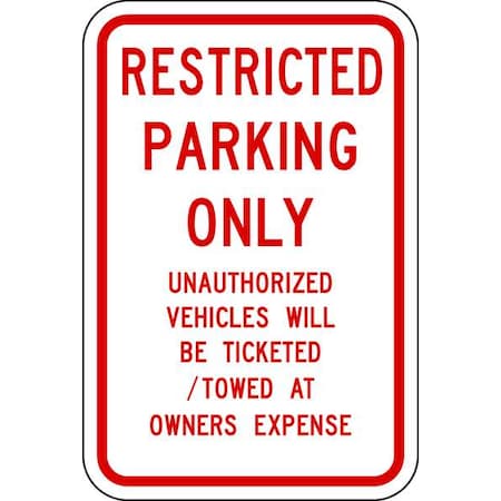 Restricted Parking Sign, 12