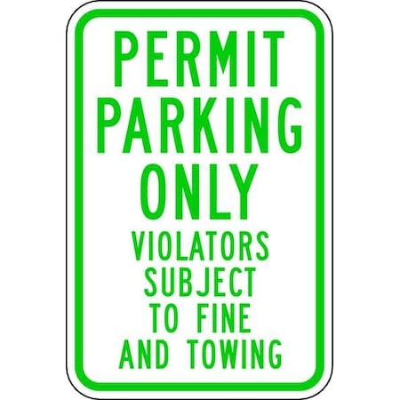 Permit Parking Sign, 18