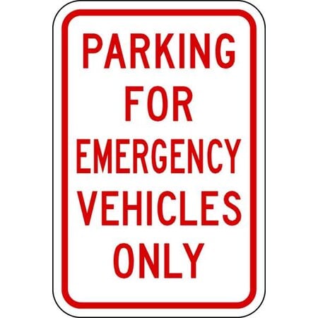 Emergency Vehicle Parking Sign, 18
