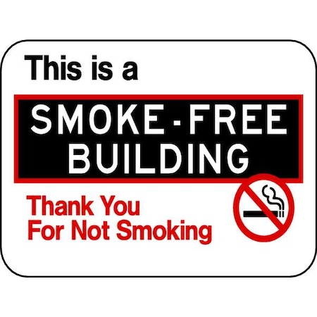 No Smoking Sign, 18 in H, 24 in W, Horizontal Rectangle, English, SM-006-24HA MPN:SM-006-24HA