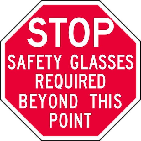Reflective Eye Stop Sign, 12 in W, 12 in H, Aluminum, Red MPN:ST-029-12HA
