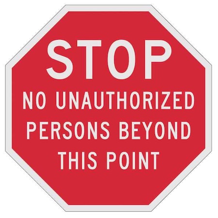 Reflective No Trespassing Stop Sign, 12 in W, 12 in H, Aluminum, Red MPN:ST-037-12HA