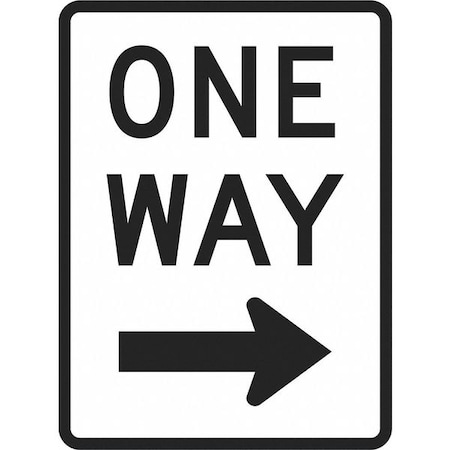 One Way Traffic Sign, 18 in H, 12 in W, Aluminum, Vertical Rectangle, English, T1-1014-EG_12x18 MPN:T1-1014-EG_12x18