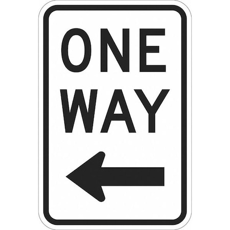 One Way Traffic Sign, 18 in H, 12 in W, Aluminum, Vertical Rectangle, English, T1-1015-DG_12x18 MPN:T1-1015-DG_12x18